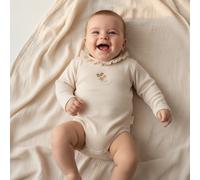 Langarmbody Sand Melange Little Farm für Babys - 56