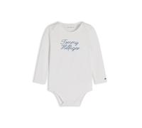 Langarmbody TOMMY HILFIGER, Jungen, Gr. 62, N-Gr, weiß, Jersey, Obermaterial: 93% Baumwolle, 7% Elasthan, unifarben, regular fit hüftlang, Rundhals, eingesetzt gerader Abschluss, Bodys, für Babys (924