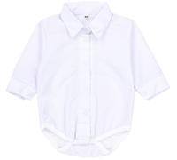 Langarmbody TUPTAM "Body Jungen Baby Hemd-Body Langarm mit Kragen", Jungen, Gr. 80, N-Gr, weiß, Obermaterial: 50% Baumwolle CO. 50% Polyester PES., Bodys (10311122-80) weiß