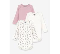 Petit Bateau 3er-Pack Bodys langarm Ringel Beeren 80 natur/rosa