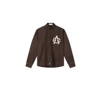 Langarmhemd ANOTHER COTTON LAB "Another Cotton Lab A enim Shirt", Herren, Gr. XS, US-Größen, chocolate, 100% Baumwolle, Hemden (40514140-XS) chocolate