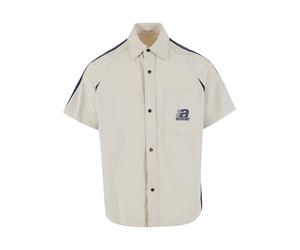 Langarmhemd ANOTHER COTTON LAB "Another Cotton Lab Sporty Short Sleeve Shirt", Herren, Gr. M, US-Größen, beige, 100% Polyester, Hemden (88480018-M) beige