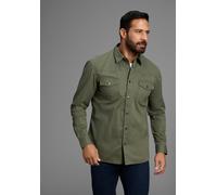 Langarmhemd ARIZONA, Herren, Gr. 39/40 (M), N-Gr, grün, Obermaterial: 100% Baumwolle, unifarben, regular fit, mit Knöpfen, Hemden, im Western-Stil (83538618-39) grün