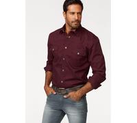 Langarmhemd ARIZONA, Herren, Gr. 45/46 (XXL), N-Gr, rot (bordeaux), Obermaterial: 100% Baumwolle, unifarben, regular fit, mit Knöpfen, Hemden, im Western-Stil, Topseller (869943-45) bordeaux