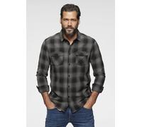 Langarmhemd ARIZONA, Herren, Gr. XL (43/44), N-Gr, grau (anthrazit), Obermaterial: 100% Baumwolle, kariert, tailliert, Hemden, im trendigem Karo und Brusttaschen, Topseller (57800500-XL) anthrazit