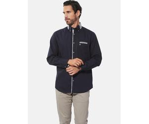 Langarmhemd BABISTA "Doppelpack Hemd MATIAS", Herren, Gr. L, weit, weiß (weiß dunkelblau), Obermaterial: 100% Baumwolle CO., Hemden (93880241-L) weiß dunkelblau