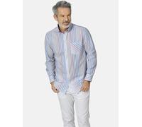 Langarmhemd BABISTA "Hemd FLORENZIRO", Herren, Gr. XXL, blau (blau gestreift), Obermaterial: 100% Baumwolle CO., Langarm, Hemden, mit Brustttasche (95910329-XXL) blau gestreift