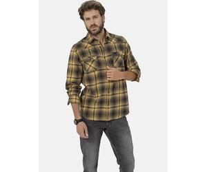 Langarmhemd BABISTA "Hemd LOMANZIO", Herren, Gr. L, orange (dunkelgelb kariert), Obermaterial: 100% Baumwolle CO., Hemden, mit zwei Brusttaschen (67549962-L) dunkelgelb kariert