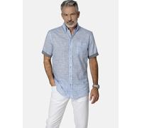 Langarmhemd BABISTA "Kurzarmhemd MILANZETTI", Herren, Gr. S, weit, blau (blau gemustert), Obermaterial: 100% Baumwolle CO., Hemden (99242004-S) blau gemustert