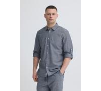 Langarmhemd BLEND "BHABAN SHIRT PP NOOS", Herren, Gr. XL, N-Gr, salute, Web, Obermaterial: 70% Baumwolle, 30% Leinen, Leinenoptik, unifarben, regular fit, Krempelärmel 1-Knopf-Manschette mit Schlitz, 