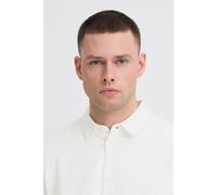 Langarmhemd BLEND "BHABAN SHIRT PP NOOS", Herren, Gr. XL, N-Gr, weiß (snow weiß), Web, Obermaterial: 70% Baumwolle, 30% Leinen, Leinenoptik, unifarben, regular fit, Krempelärmel 1-Knopf-Manschette mit