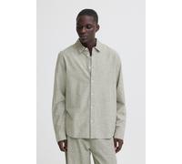 Langarmhemd BLEND "BHABAN SHIRT PP NOOS", Herren, Gr. XXL, N-Gr, dusty olive, Web, Obermaterial: 70% Baumwolle, 30% Leinen, Leinenoptik, unifarben, regular fit, Krempelärmel 1-Knopf-Manschette mit Sch