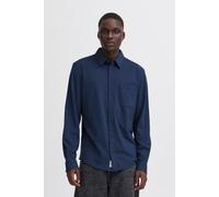 Langarmhemd BLEND "BHALO JERSEY SHIRT - NOOS", Herren, Gr. L, N-Gr, blau (marineblaus), Web, Obermaterial: 96% Baumwolle, 4% Elasthan, Hemden (61932737-L) marineblaus