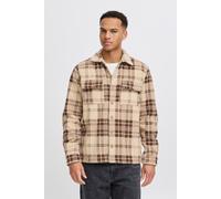 Langarmhemd BLEND "BHBAKI Shirt", Herren, Gr. XL, N-Gr, braun (chicory coffee), Web, Obermaterial: 100% Polyester, kariert, regular fit normal, Rippbündchen, Hemden (89174518-XL) chicory coffee