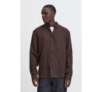 Langarmhemd BLEND "BHBARNEY", Herren, Gr. S, US-Größen, schwarz, 75% Polyester, 25% Baumwolle, kariert, Basic, Basic normal, ohne Ausschnitt, mit Knopf, Hemden, Stilvolles Langarmhemd (97303050-S) sch