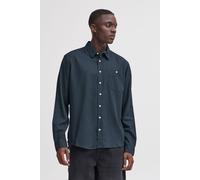 Langarmhemd BLEND "Langarmhemd BHBOBBY Shirt", Herren, Gr. L, N-Gr, blau (marineblaus), Obermaterial: 55% Leinen LI. 45% Viskose CV., Hemden (57740102-L) marineblaus