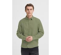 Langarmhemd BLEND "BHBOBBY LINEN L/S", Herren, Gr. S, N-Gr, oil grün, Web, Obermaterial: 55% Leinen, 45% Viskose, unifarben, regular fit, Hemden Langarmhemd (21614723-S)