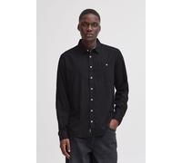 Langarmhemd BLEND "BHBOBBY Shirt", Herren, Gr. L, US-Größen, schwarz, 55% Leinen, 45% Viskose, unifarben, Basic, regular fit normal, ohne Ausschnitt, 1-Knopf-Manschette, Hemden, Lässiges Langarmhemd m