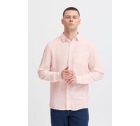 Langarmhemd BLEND "BHBobby Shirt stripe", Herren, Gr. XXL, US-Größen, chalk pink, 55% Leinen, 45% Viskose, regular fit, ohne Ausschnitt, 1-Knopf-Manschette, Hemden, Stilvolles Langarmhemd aus Leinenmi