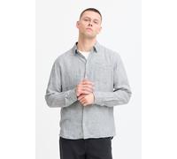 Langarmhemd BLEND "BHBobby Shirt stripe", Herren, Gr. XXL, US-Größen, marineblaus, 55% Leinen, 45% Viskose, regular fit, ohne Ausschnitt, 1-Knopf-Manschette, Hemden, Stilvolles Langarmhemd aus Leinenm