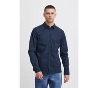 Langarmhemd BLEND "BHBoxwell", Herren, Gr. XL, US-Größen, marineblaus, Web, 97% Baumwolle, 3% Elasthan, unifarben, regular fit, 2-Knopf-Manschette, Hemden, Klassisches Langarmhemd (68699060-XL) marine