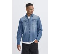 Langarmhemd BLEND "BHDARGO Shirt PP NOOS", Herren, Gr. L, N-Gr, denim middle blau, Web, Obermaterial: 100% Baumwolle, regular fit, Hemden (42144200-L) denim middle blau