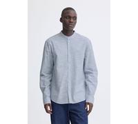 Langarmhemd BLEND "BHDaris", Herren, Gr. M, US-Größen, faded denim, Web, 100% Baumwolle, meliert, Basic, Basic normal, ohne Ausschnitt, mit Knopf, Hemden, Meliertes Langarmhemd mit Mandarinkragen (693