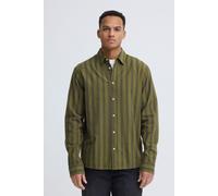 Langarmhemd BLEND "BHDaris", Herren, Gr. XXL, US-Größen, winter moss, Web, 100% Baumwolle, gestreift, Basic, Basic normal, ohne Ausschnitt, mit Knopf, Hemden, Gestreiftes Langarmhemd mit klassischem H