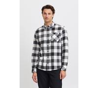 Langarmhemd BLEND "BHShirt", Herren, Gr. L, US-Größen, schwarz, Web, 100% Baumwolle, regular fit lang, ohne Ausschnitt, gerader Abschluss, Hemden, Stilvolles kariertes Langarmhemd mit Brusttasche (894