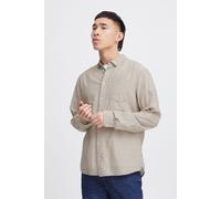 Langarmhemd BLEND "BHShirt", Herren, Gr. M, US-Größen, crockery, Web, 55% Baumwolle, 45% Leinen, gestreift, regular fit normal, ohne Ausschnitt, 2-Knopf-Manschette, Hemden, Stilvolles Langarmhemd mit 