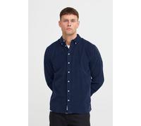 Langarmhemd BLEND "BHShirt", Herren, Gr. XXL, US-Größen, blau (marineblaus), Web, 100% Baumwolle, unifarben, regular fit, ohne Ausschnitt, eingefasste Kante, Hemden, Lässiges Langarmhemd (21064816-XXL