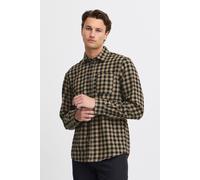 Langarmhemd BLEND "BHShirt", Herren, Gr. XXL, US-Größen, cornstalk, 75% Polyester, 25% Baumwolle, regular fit normal, ohne Ausschnitt, 2-Knopf-Manschette, Hemden, Lässiges kariertes Langarmhemd mit Br