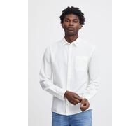 Langarmhemd BLEND "BHShirt", Herren, Gr. XXL, US-Größen, snow weiß, Web, 70% Baumwolle, 30% Leinen, unifarben, regular fit normal, 2-Knopf-Manschette, Hemden, Stilvolles Langarmhemd mit Brusttasche au