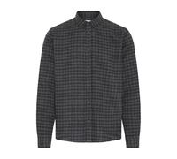 Langarmhemd BLEND "BHBARNEY", Herren, Gr. XL, US-Größen, iron gate, 75% Polyester, 25% Baumwolle, kariert, Basic, Basic normal, ohne Ausschnitt, mit Knopf, Hemden, Stilvolles Langarmhemd (84413865-XL)