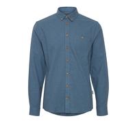 Langarmhemd BLEND "BHShirt", Herren, Gr. XL, US-Größen, blau (copen blau), Web, 100% Baumwolle, unifarben, slim fit normal, ohne Ausschnitt, eingesetzt gerader Abschluss, Hemden, Stilvolles Hemd mit l