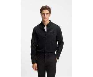 Langarmhemd BOSS GREEN "B MOTION L", Herren, Gr. 3XL, N-Gr, schwarz (schwarz002), Web, Obermaterial: 100% Baumwolle, regular fit, 2-Knopf-Manschette mit Schlitz, Hemden, mit Logo-Druck (62264530-XXXL)