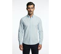 Langarmhemd BOSS, Herren, Gr. XXL (45/46), N-Gr, blau (open blau499), Web, Obermaterial: 100% Baumwolle, unifarben, regular fit normal, Rundhals, Manschette, Hemden, Button-down-Kragen, Regular Fit, r
