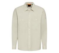 Langarmhemd BOSS ORANGE "Locky", Herren, Gr. 3XL, N-Gr, beige (light beige271), Web, Obermaterial: 98% Baumwolle, 2% Elasthan, unifarben, oversize hüftlang, 1-Knopf-Manschette mit Schlitz, Hemden Lang