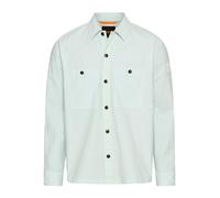 Langarmhemd BOSS ORANGE "Locky", Herren, Gr. 3XL, N-Gr, blau (open blau474), Web, Obermaterial: 98% Baumwolle, 2% Elasthan, unifarben, oversize hüftlang, 1-Knopf-Manschette mit Schlitz, Hemden, mit gr