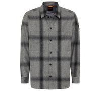 Langarmhemd BOSS ORANGE "Locky", Herren, Gr. XXL, N-Gr, open grau062, Web, Obermaterial: 50% Wolle, 50% Polyester. Futter: 100% Nylon, kariert, meliert, oversize normal, Rundhals, 1-Knopf-Manschette,