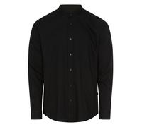 Langarmhemd BOSS ORANGE "Race", Herren, Gr. XL (43/44), N-Gr, schwarz (schwarz002), Web, Obermaterial: 100% Baumwolle, regular fit hüftbedeckend, 1-Knopf-Manschette mit Schlitz, Hemden, mit Stehkragen