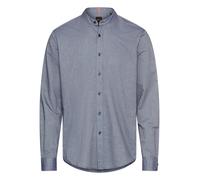 Langarmhemd BOSS ORANGE "Race", Herren, Gr. XXL, N-Gr, blau (navy418), Web, Obermaterial: 100% Baumwolle, unifarben, regular fit hüftbedeckend, 1-Knopf-Manschette mit Schlitz, Hemden, mit Stehkragen (