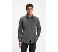 Langarmhemd BOSS ORANGE "Relegant_6_M", Herren, Gr. 4XL (49/50), N-Gr, grün (open grün377), Cord, Obermaterial: 100% Baumwolle, unifarben, regular fit normal, Rundhals, 2-Knopf-Manschette mit Schlitz,