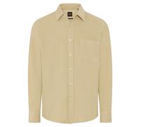 Langarmhemd BOSS ORANGE "Relegant_6_M", Herren, Gr. S (37/38), N-Gr, beige (light beige271), Cord, Obermaterial: 100% Baumwolle, unifarben, regular fit normal, Rundhals, 2-Knopf-Manschette mit Schlitz
