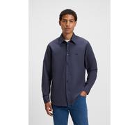 Langarmhemd BOSS ORANGE "Relegant", Herren, Gr. 4XL, N-Gr, blau (navy418), Web, Obermaterial: 100% Baumwolle, unifarben, regular fit, hoch geschlossener Ausschnitt, eingesetzt 2-Knopf-Manschette mit K