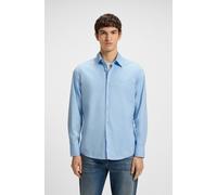 Langarmhemd BOSS ORANGE "Relegant", Herren, Gr. 6XL, N-Gr, blau (open blau460), Web, Obermaterial: 100% Baumwolle, unifarben, regular fit, hoch geschlossener Ausschnitt, eingesetzt 2-Knopf-Manschette