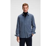 Langarmhemd BOSS ORANGE "Relegant", Herren, Gr. S (37/38), N-Gr, blau (open blau495), Cord, Obermaterial: 100% Baumwolle, unifarben, regular fit, Manschette, Hemden, aus Cord, reuglar fit, Kentkragen