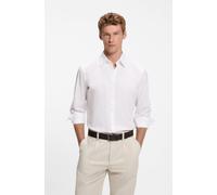 Langarmhemd BOSS ORANGE "Relegant Regular Fit", Herren, Gr. 3XL, N-Gr, weiß (weiß100), Web, Obermaterial: 100% Baumwolle, unifarben, regular fit, hoch geschlossener Ausschnitt, eingesetzt 2-Knopf-Mans