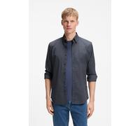 Langarmhemd BOSS ORANGE "Rickert M", Herren, Gr. XXL (45/46), N-Gr, dunkelblau404, Web, Obermaterial: 95% Baumwolle, 5% Elasthan, unifarben, regular fit normal, Rundhals, Manschette, Hemden, Button-do