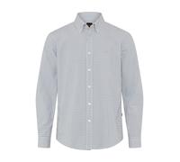 Langarmhemd BOSS ORANGE "Rickert M", Herren, Gr. XXL (45/46), N-Gr, grau (weiß100), Web, Obermaterial: 95% Baumwolle, 5% Elasthan, kariert, regular fit normal, Rundhals, Manschette, Hemden, Button-dow